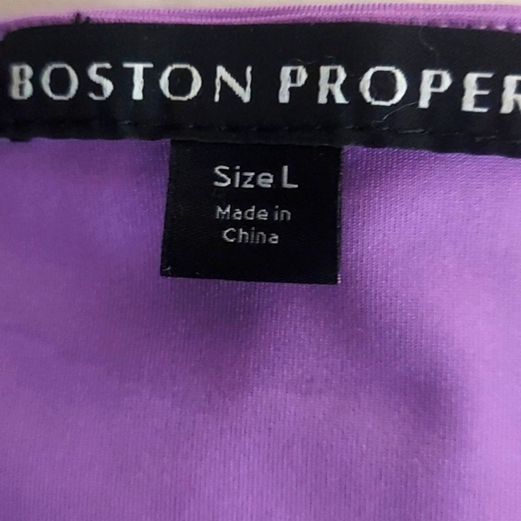 Boston Proper Nikki V-Neck Charmeuse Iris Orchid Blouse Top Sz L - Picture 5 of 6